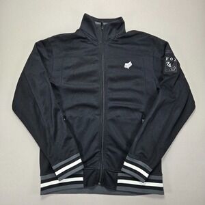 Fox Racing Track Jacket Full Zip Athletic Moto Black Jacket Size L‎